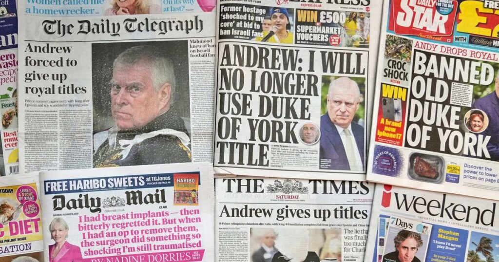 Pressure builds on Prince Andrew to vacate mansion he rents for the nominal sum of a peppercorn