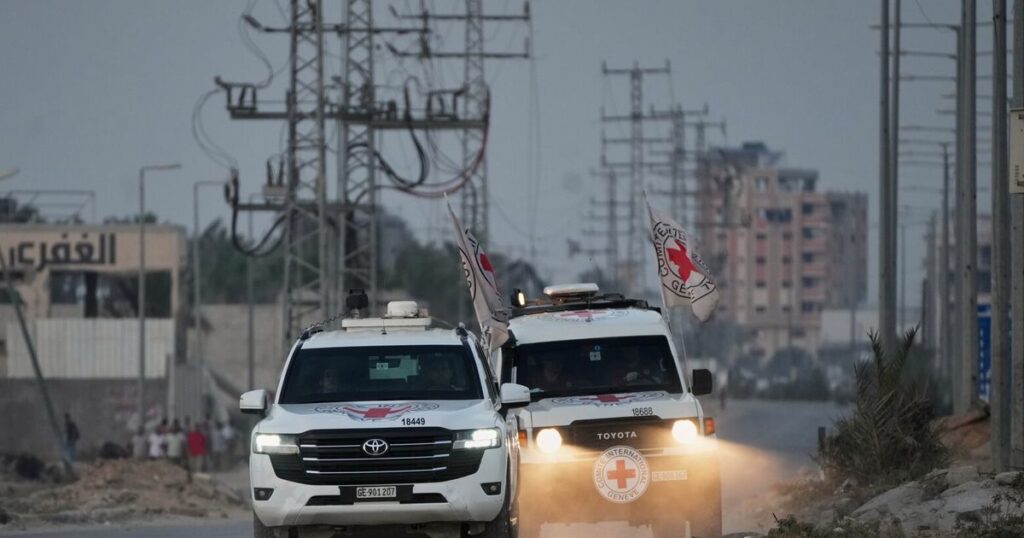 Palestinian militants hand over 2 sets of remains of hostages to Red Cross in Gaza