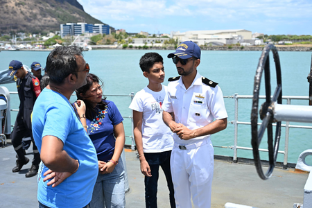 INS Savitri welcomes visitors onboard in Mauritius, highlights Indian Navy’s strength, heritage