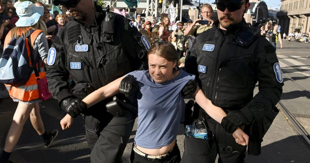 Greta Thunberg banned from Venice after climate protesters dye Grand Canal green