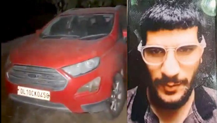 Red Fort bomber Dr. Umar Nabi’s second car, a red Ford EcoSport, found at his farmhouse in Faridabad’s Khandawali after intensive search
