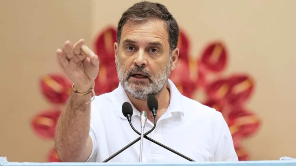 Rahul Gandhi Vote Chori Claims Same Person Casting Vote In Multiple Polls
