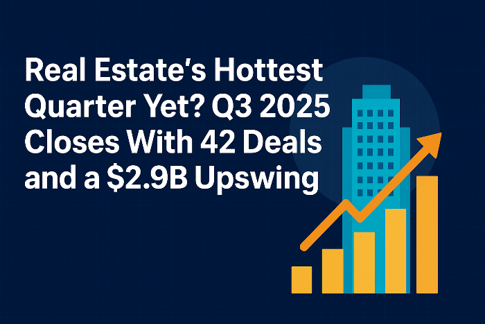 Is This Real Estate’s Breakout Quarter? Q3 2025 Sees 42 Deals and a $2.9B Surge | The Property Times