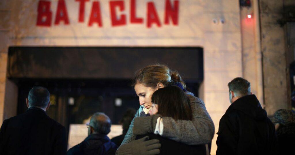 France honors victims 10 years after attacks at Bataclan concert hall, cafes and national stadium